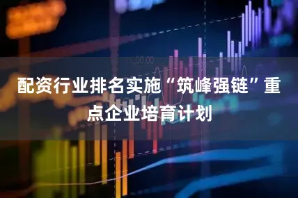 配资行业排名实施“筑峰强链”重点企业培育计划
